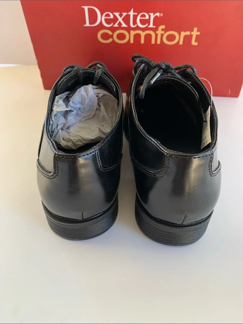 Dexter Black Leather Lace-Up Oxford  Size 8